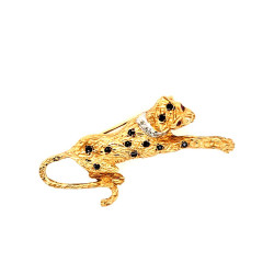 Pre Owned 9ct Gem Set Leopard Brooch ZU115